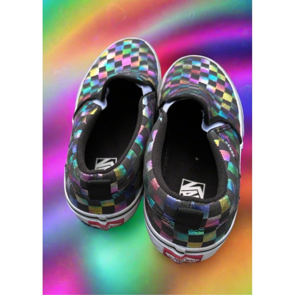 Vans Asher Holographic Checkerboard Pattern - Junior Size - Picture 4 of 5